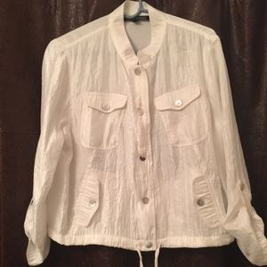 Unear Women's shiny white jacket XL